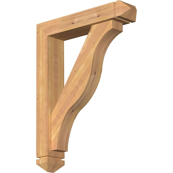 Ekena Millwork Funston Arts and Crafts Smooth Bracket w/ Offset Brace, Western Red Cedar, 5 1/2"W x 26"D x 34"H BKT0604X26X34FST03SWR - main